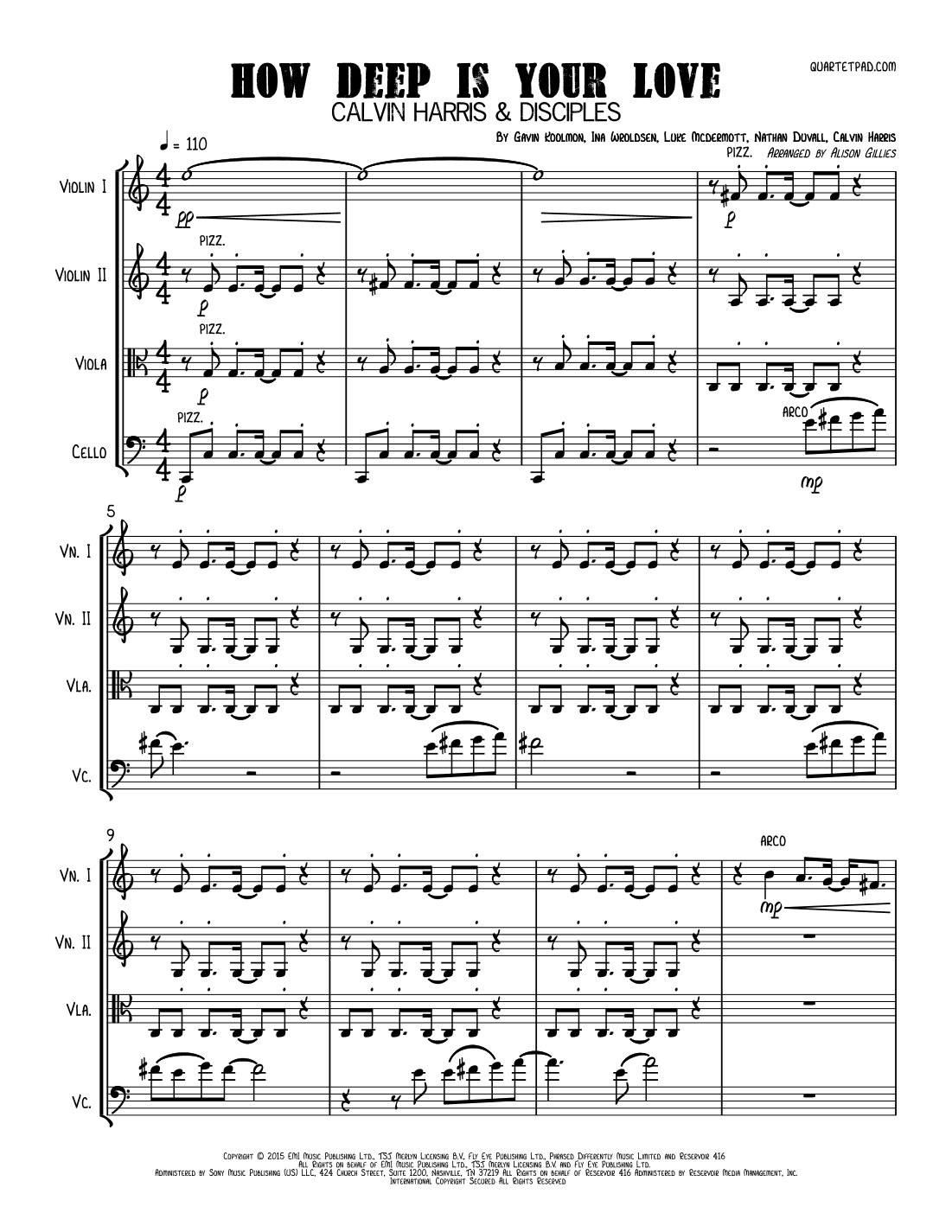 How Deep Is Your Love (arr. Alison Gillies)