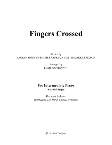 Fingers Crossed (arr. Leah Tousignant)