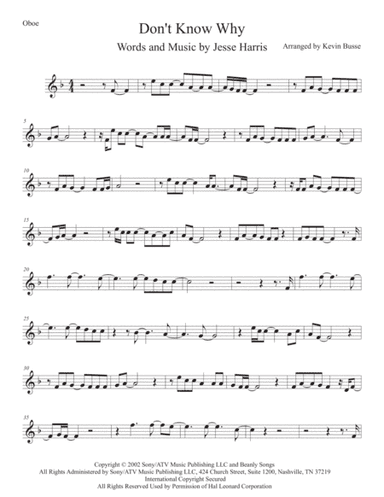 Don't Know Why (arr. Kevin Busse)