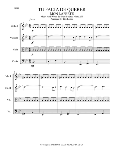 Tu Falta De Querer (arr. Gre Lopez)