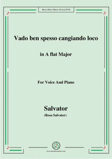 Rosa-Vado ben spesso cangiando loco,in A flat Major,for Voice and Piano (arr. MSM)