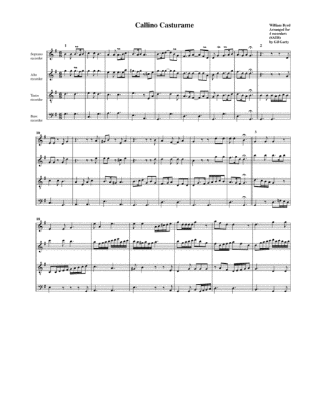 Callino casturame (arrangement for 4 recorders) (arr. Gil Garty)