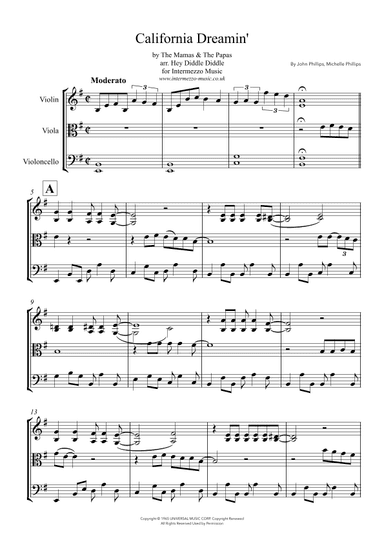 California Dreamin' (arr. Hey Diddle Diddle)