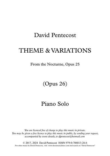 Theme & Variations, Opus 26