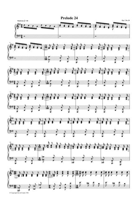 Prelude #24, Op. 1, No. 24