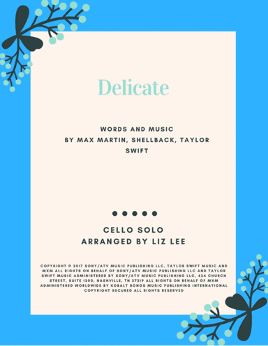 Delicate (arr. Liz Lee-Cellomoji)