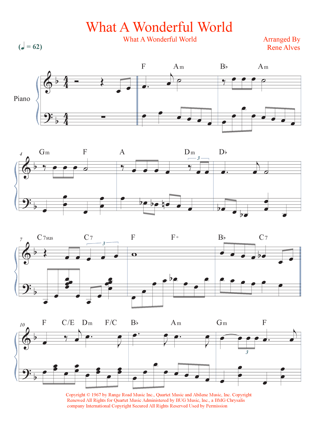 What A Wonderful World (arr. Rene Alves)