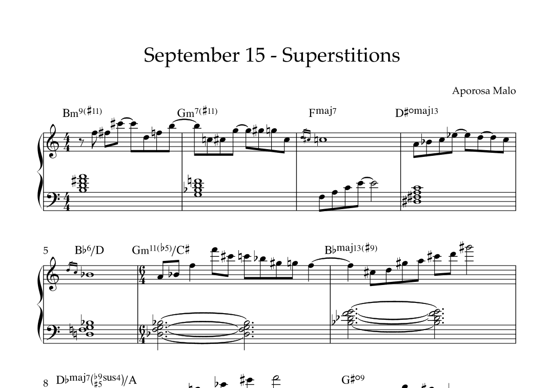 September 15 - Superstitions