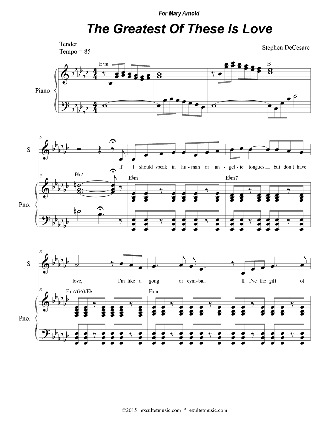 The Greatest Of These Is Love (Soprano solo)