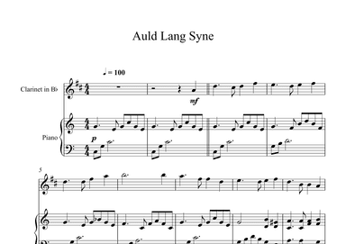 Auld Lang Syne (Clarinet + Piano) (arr. Digital Book Music)