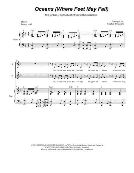 Oceans (Where Feet May Fail) (arr. Stephen DeCesare)