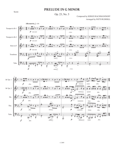 Rachmaninoff: Prelude in G minor (Brass Quintet) (arr. Patti Rudisill)