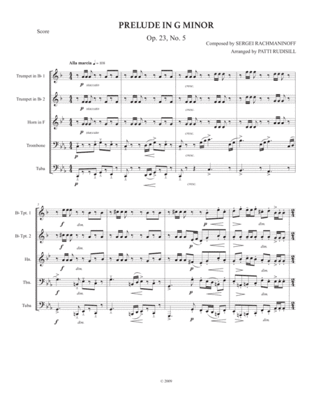 Rachmaninoff: Prelude in G minor (Brass Quintet) (arr. Patti Rudisill)