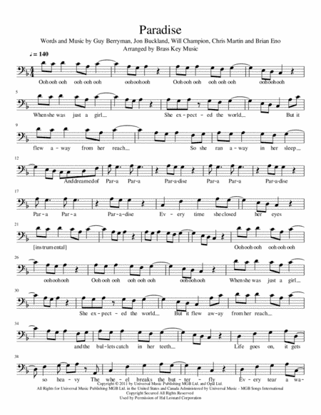 Paradise (arr. Brass Key Music)