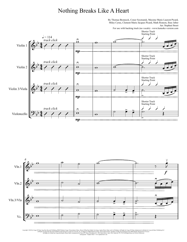 Nothing Breaks Like A Heart (arr. Stephen Street)