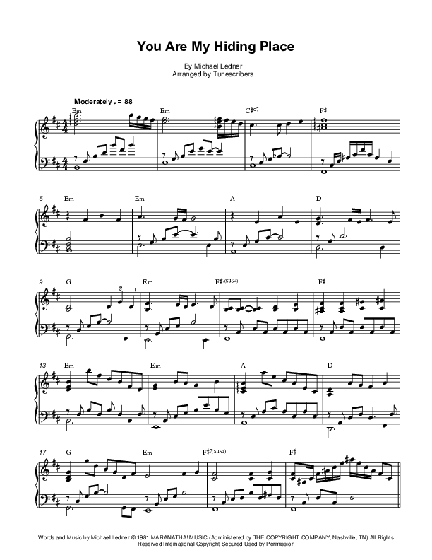 You Are My Hiding Place (arr. Tunescribers)