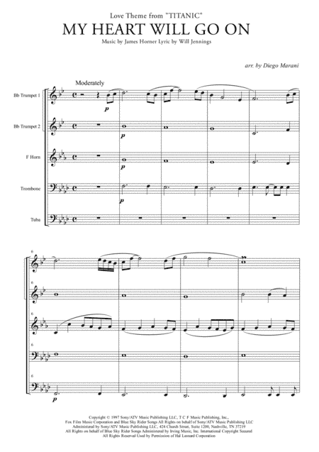 My Heart Will Go On (Love Theme from Titanic) (arr. Diego Marani)