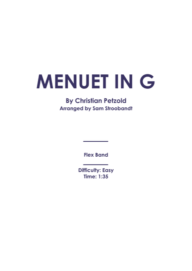 Menuet in G (arr. Sam Stroobandt)