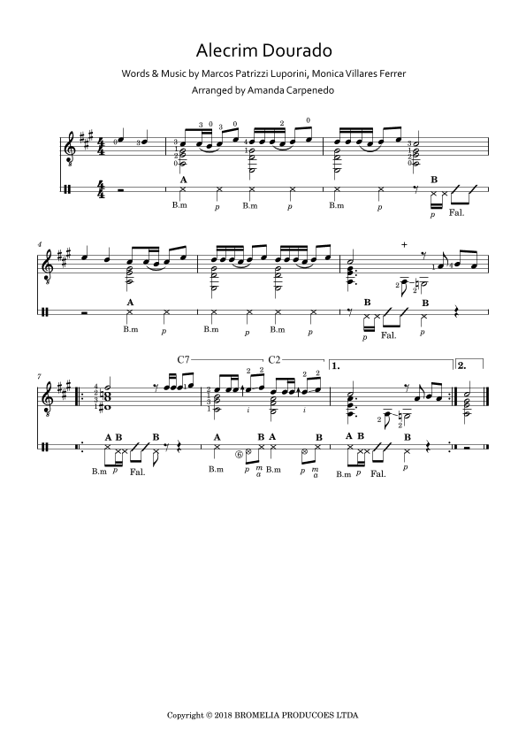 Alecrin Dorado (alecrim Dourado) (arr. Amanda Carpenedo)