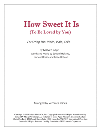 How Sweet It Is (To Be Loved By You) (arr. Veronica Joines)
