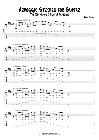 Arpeggio Studies for Guitar - The D# Minor 7 Flat 5 Arpeggio