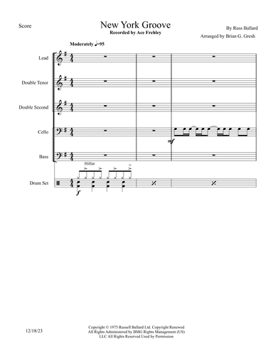 New York Groove (arr. Brian Gresh)