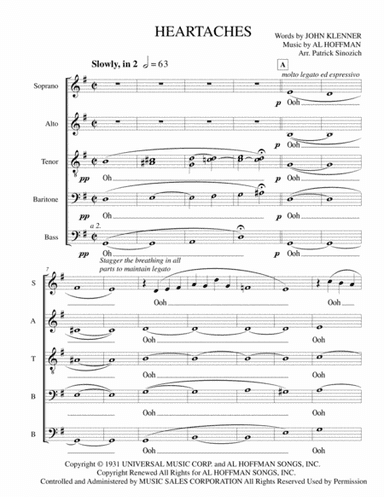 Heartaches (arr. Patrick Sinozich)