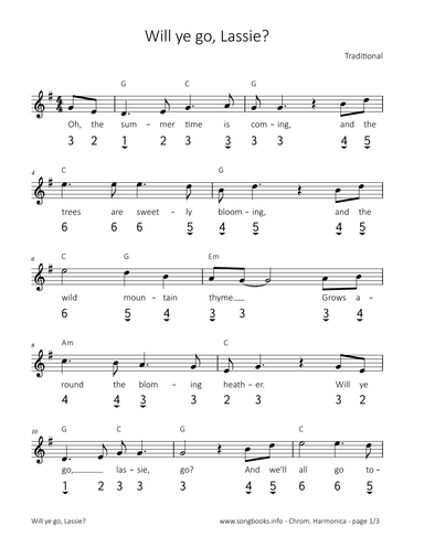 Will ye go, Lassie? (arr. songbooks.info)