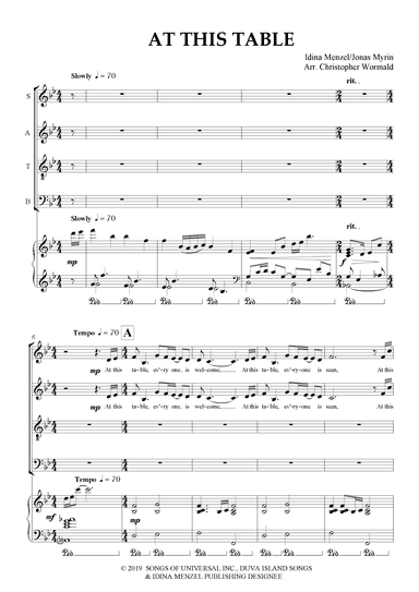 At This Table (arr. Christopher Wormald)