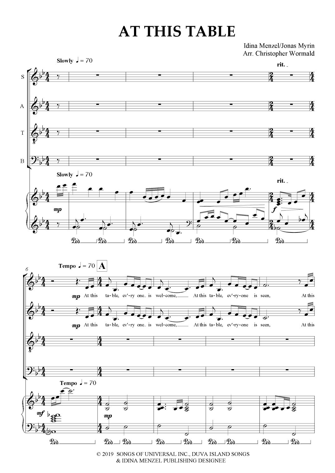 At This Table (arr. Christopher Wormald)
