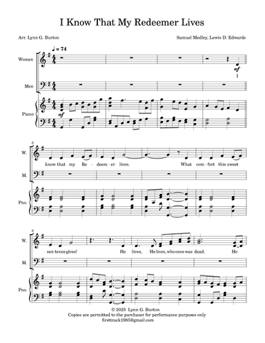 I Know That My Redeemer Lives (arr. Lynn G. Burton)