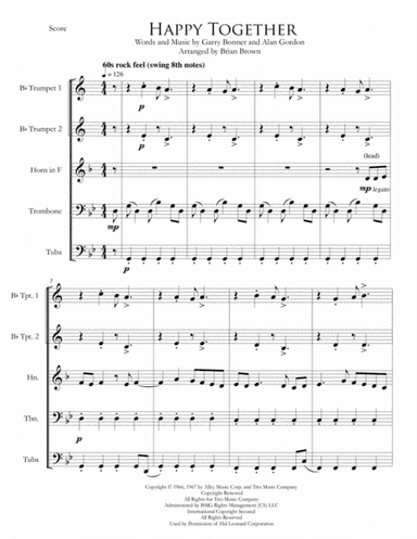 Happy Together (arr. Brian Brown)