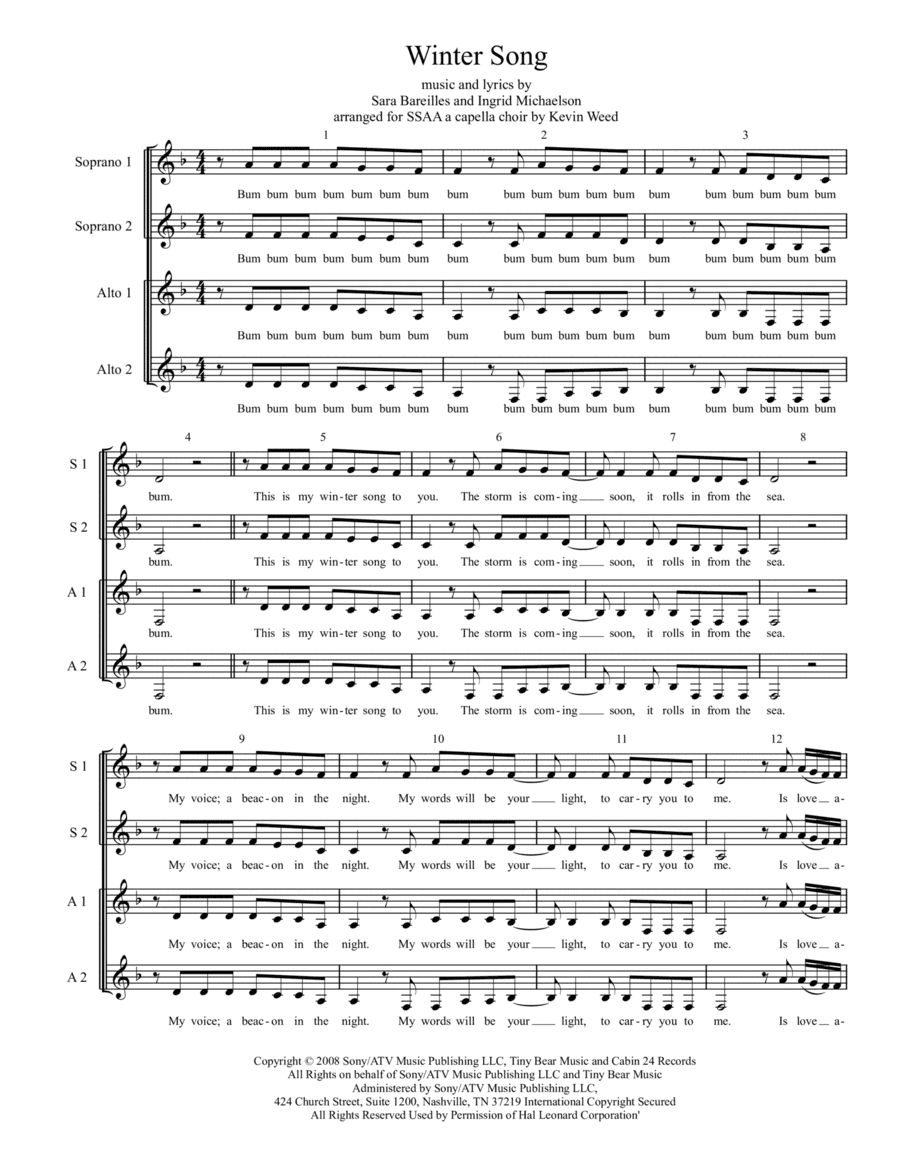 Winter Song (arr. Kevin Bruce Weed)