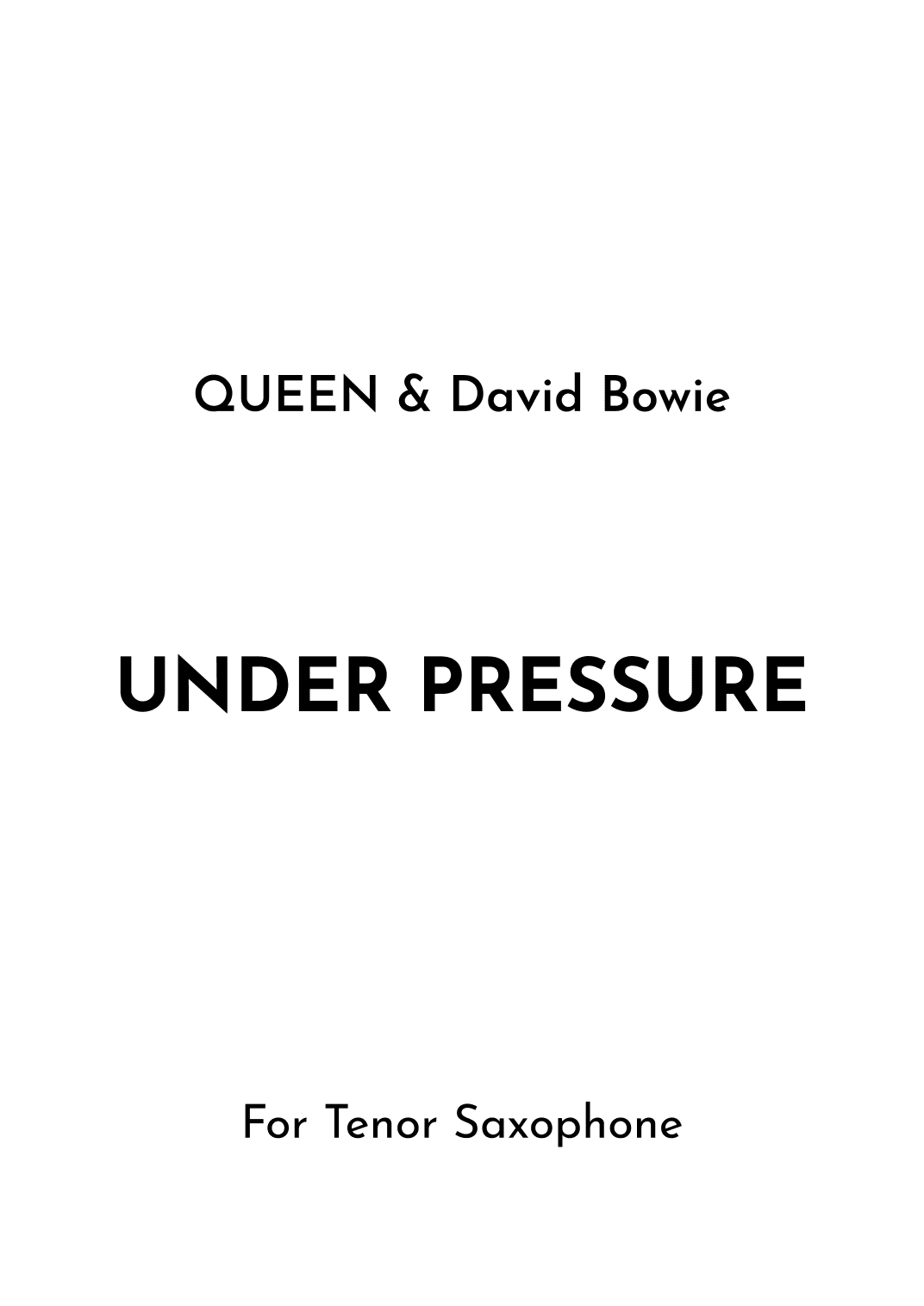 Under Pressure (arr. Jireh J.)
