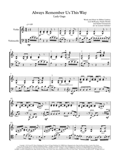 Always Remember Us This Way (arr. Lorento Golofeev)