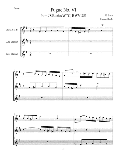 Bach - Fugue No. 6 in D minor, BWV 851 (arr. Steve Shade)