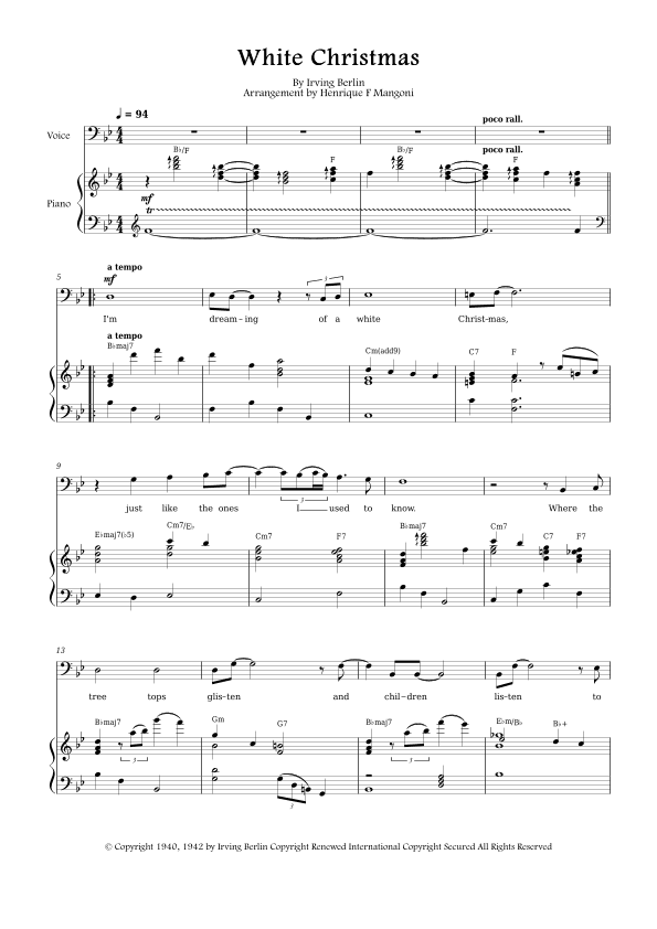 White Christmas (arr. Henrique F Mangoni)