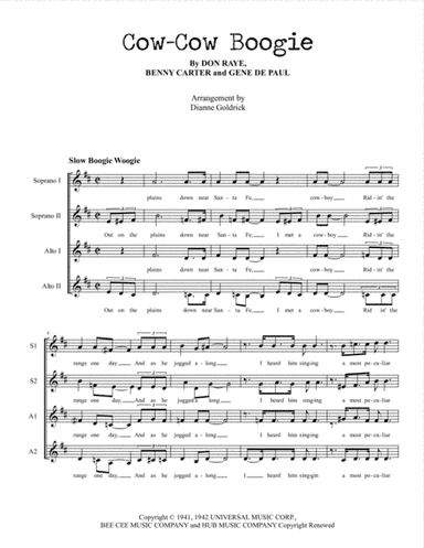 Cow-cow Boogie (arr. Dianne Goldrick)