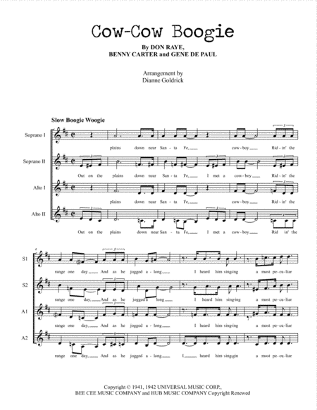 Cow-cow Boogie (arr. Dianne Goldrick)