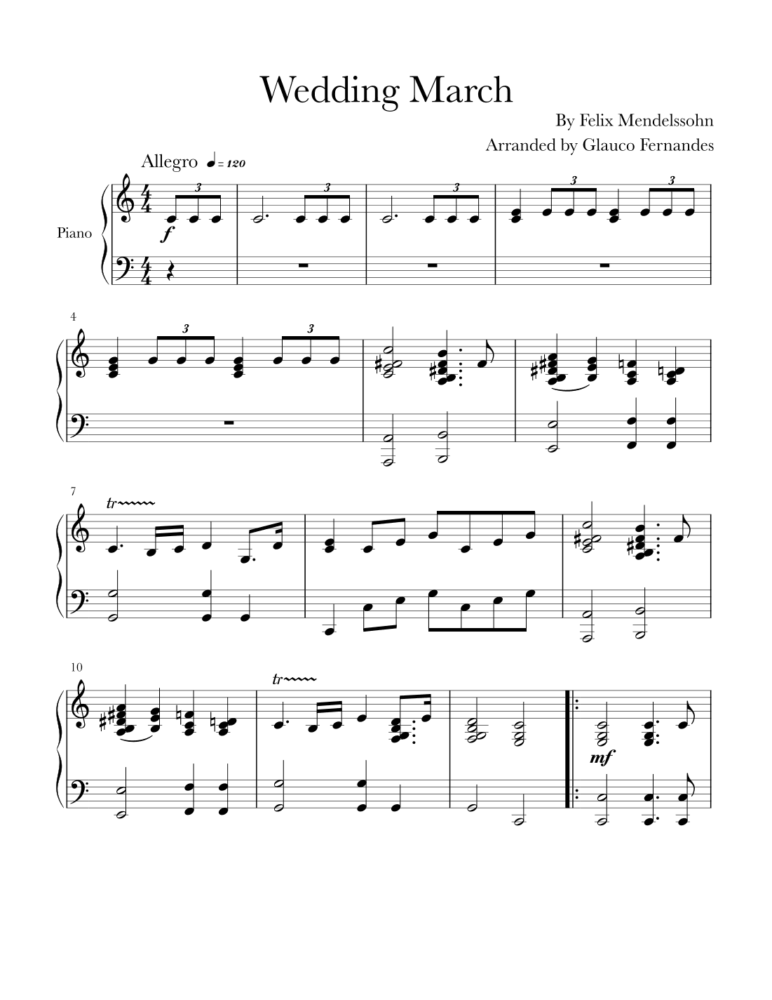 Wedding March (arr. Glauco Fernandes)