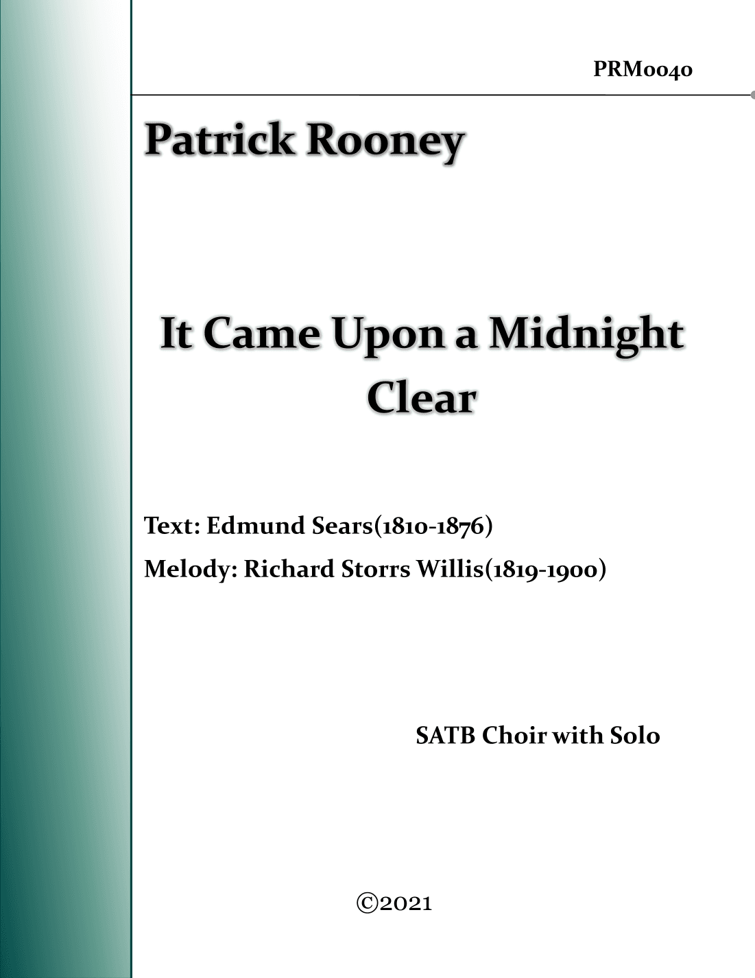 It Came Upon a Midnight Clear (arr. Patrick Rooney)