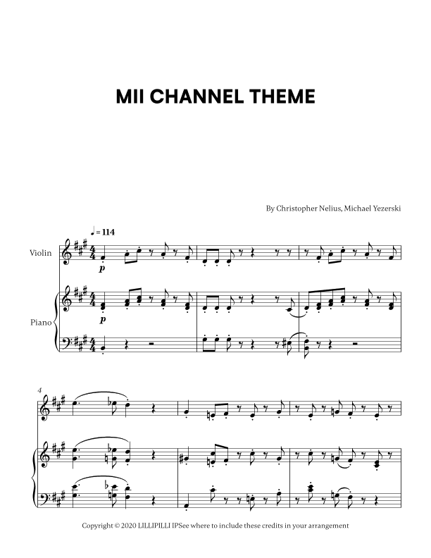 Mii Channel Theme (arr. Cadenza Editions)