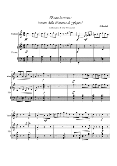 Bravo bravissimo. Violin and piano (arr. E.Alessandrini)