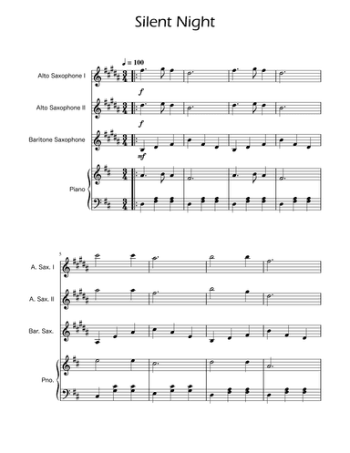 Silent Night - Sax Trio w/ Piano (arr. Ygor Nunes)