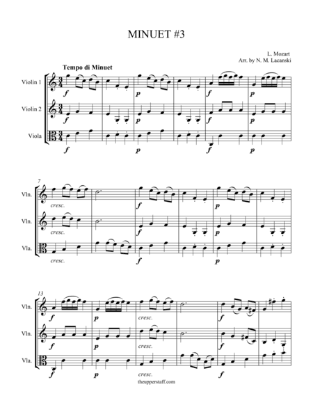 Minuet #3 (arr. Nick Lacanski)