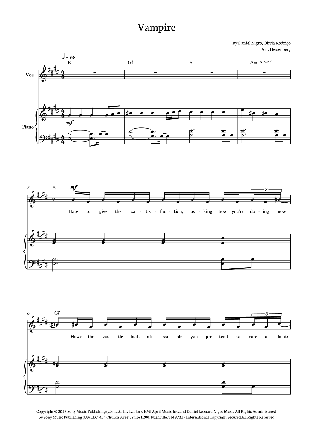 Vampire (arr. Heisenberg)