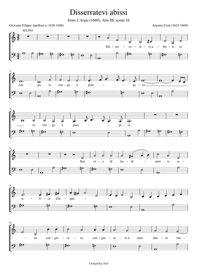 Disserratevi abissi (A minor) (arr. Early Music Scores)