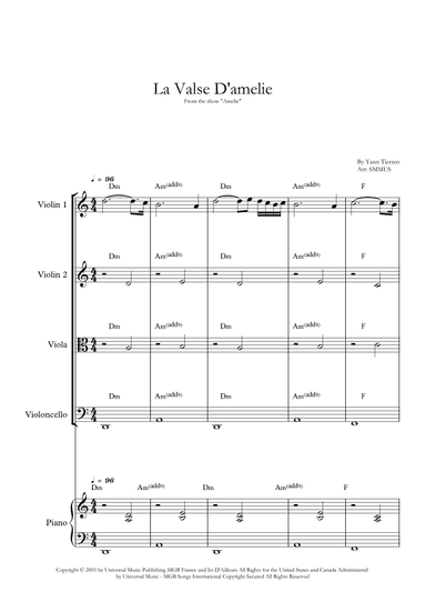 La Valse D'amelie (arr. SMMUS)