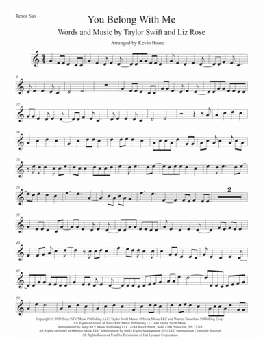 You Belong With Me (arr. Kevin Busse)