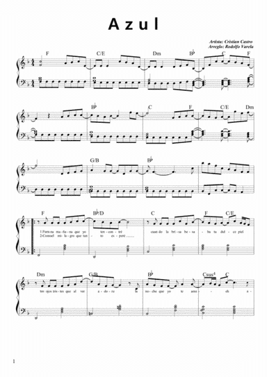 Azul (arr. Rodolfo Varela)